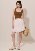 Scalopped Trim Scoop Neckline Knit Top - Image 5