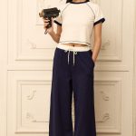 Contrast Stitch Crop Tops
