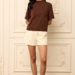 Relaxed Fit Mock Neck Top