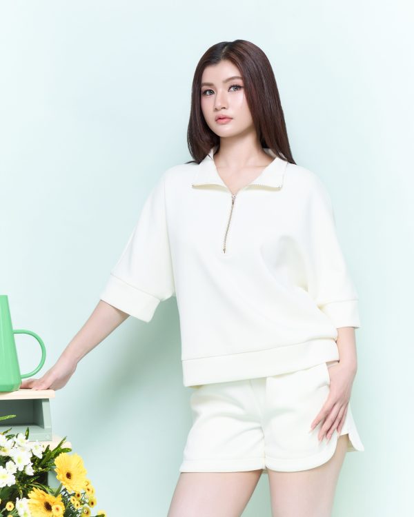 Half-Zip Drop-Shoulder Sweatshirt - Image 3