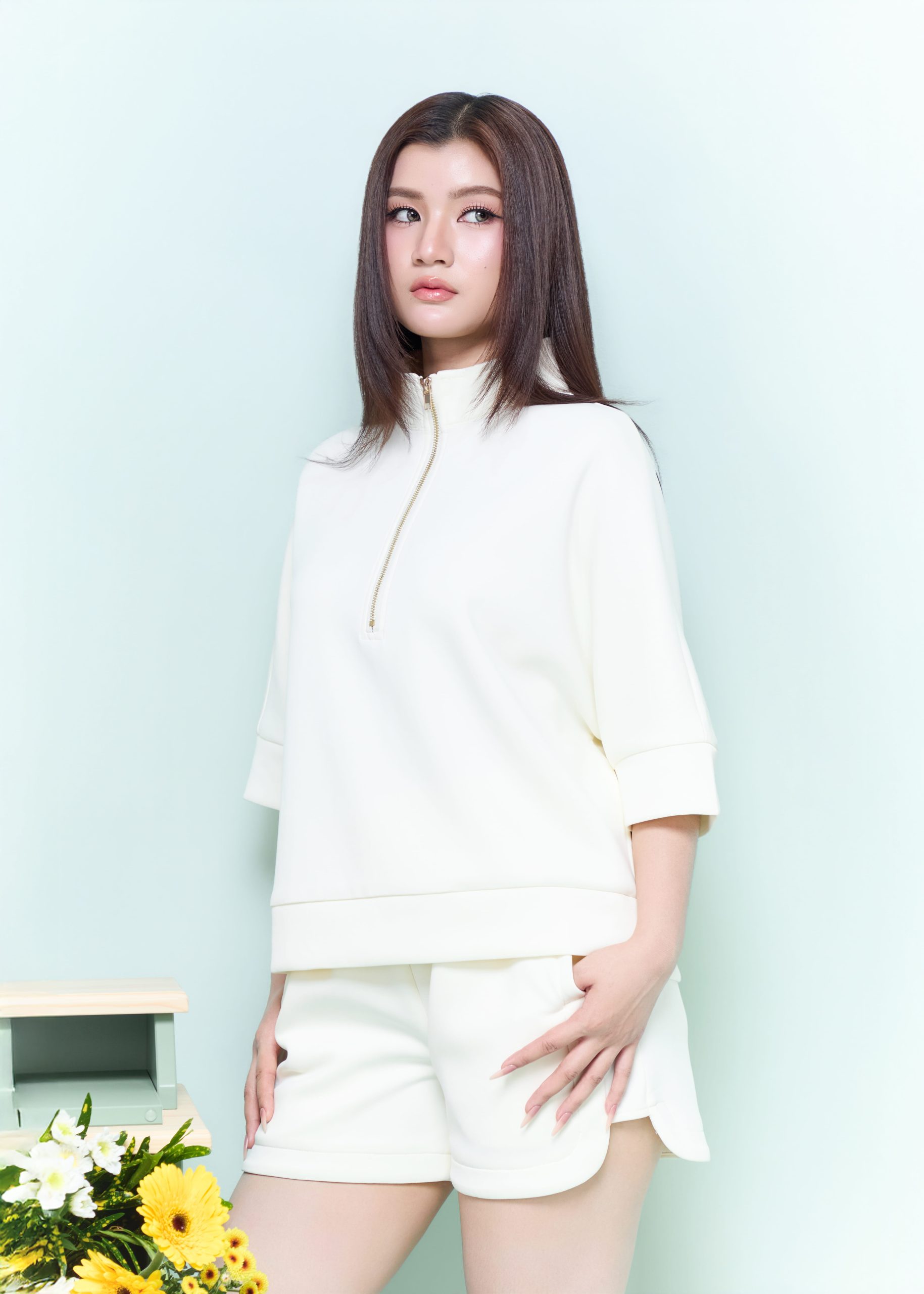 Untitled Session8991 2 (1) Half-Zip Drop-Shoulder Sweatshirt - Image 1